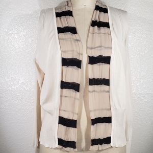 Viviana Uchitel Silk Lapel Japonica Cardigan in Night Waves M NWT